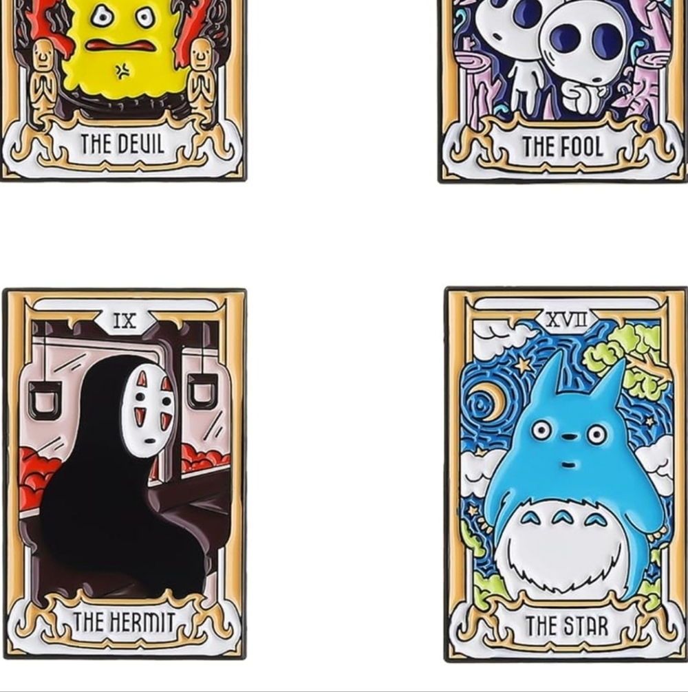 Colorful Tarot Card Enamel Pins